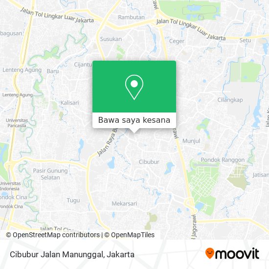 Peta Cibubur Jalan Manunggal