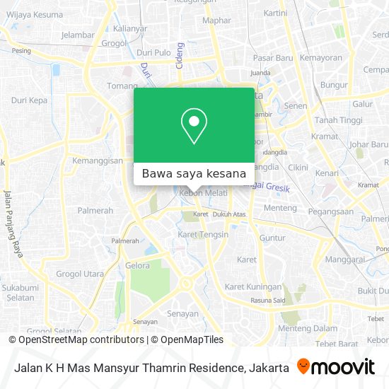 Peta Jalan K H Mas Mansyur Thamrin Residence