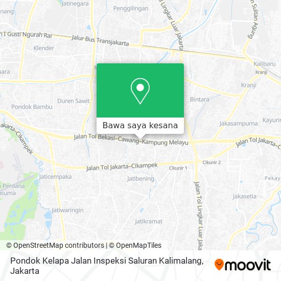 Peta Pondok Kelapa Jalan Inspeksi Saluran Kalimalang