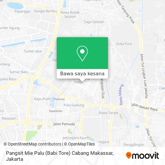 Peta Pangsit Mie Palu (Babi Tore) Cabang Makassar