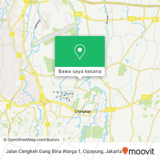 Peta Jalan Cengkeh Gang Bina Warga 1, Cipayung