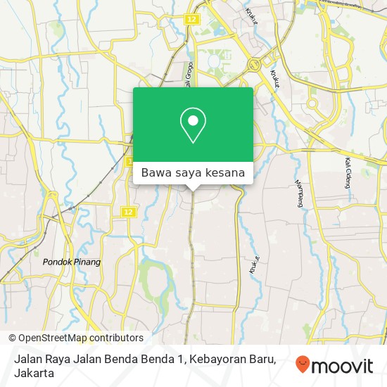 Peta Jalan Raya Jalan Benda Benda 1, Kebayoran Baru