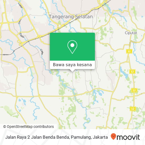 Peta Jalan Raya 2 Jalan Benda Benda, Pamulang