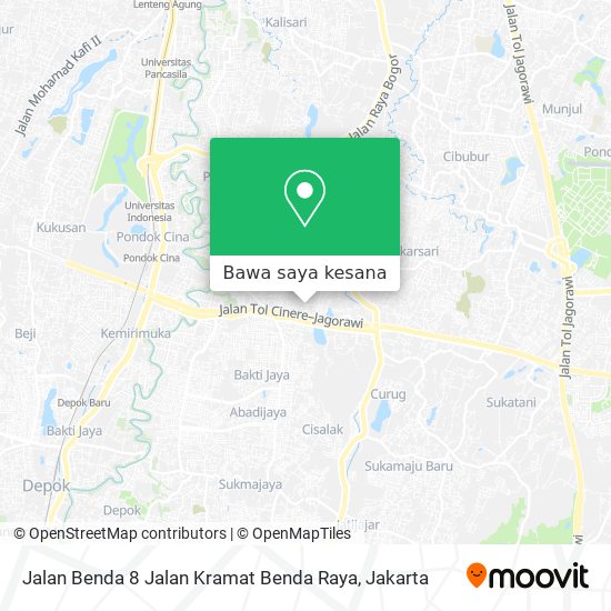 Peta Jalan Benda 8 Jalan Kramat Benda Raya