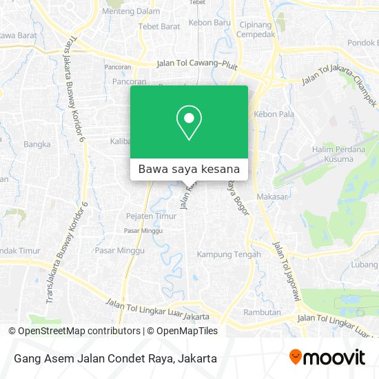 Peta Gang Asem Jalan Condet Raya