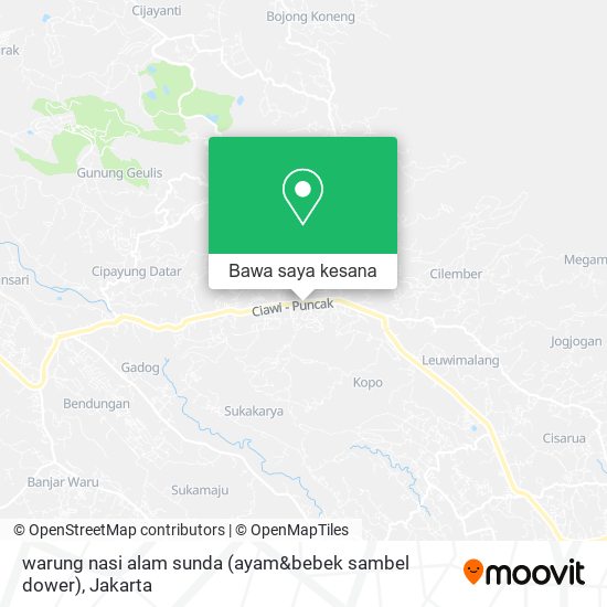 Peta warung nasi alam sunda (ayam&bebek sambel dower)
