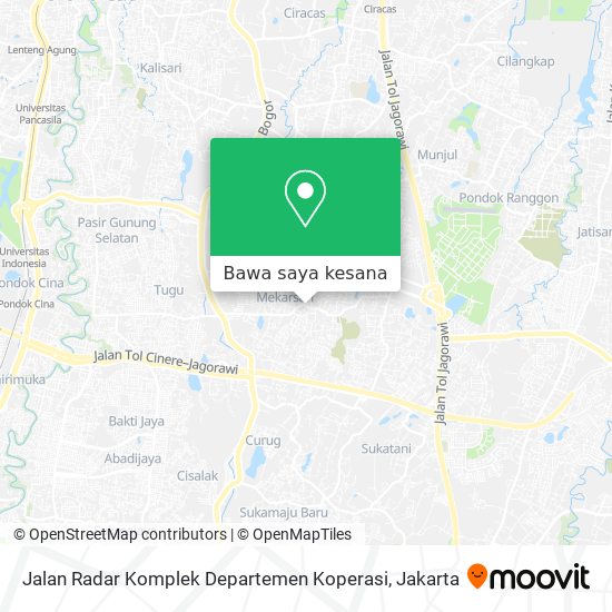 Peta Jalan Radar Komplek Departemen Koperasi