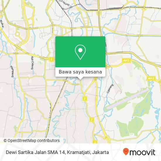 Peta Dewi Sartika Jalan SMA 14, Kramatjati