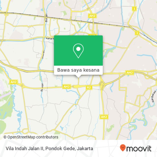 Peta Vila Indah Jalan II, Pondok Gede