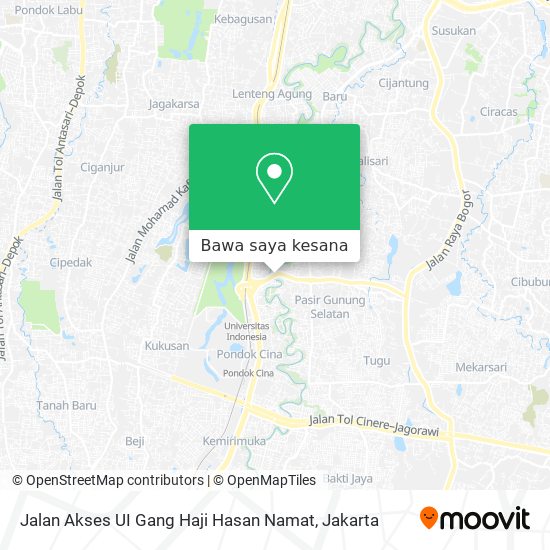 Peta Jalan Akses UI Gang Haji Hasan Namat