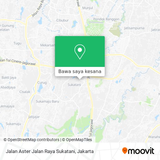 Peta Jalan Aster Jalan Raya Sukatani