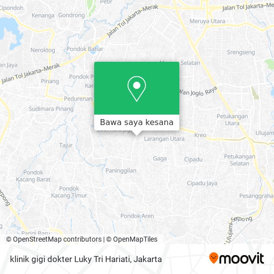 Peta klinik gigi dokter Luky Tri Hariati