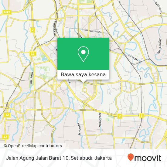 Peta Jalan Agung Jalan Barat 10, Setiabudi