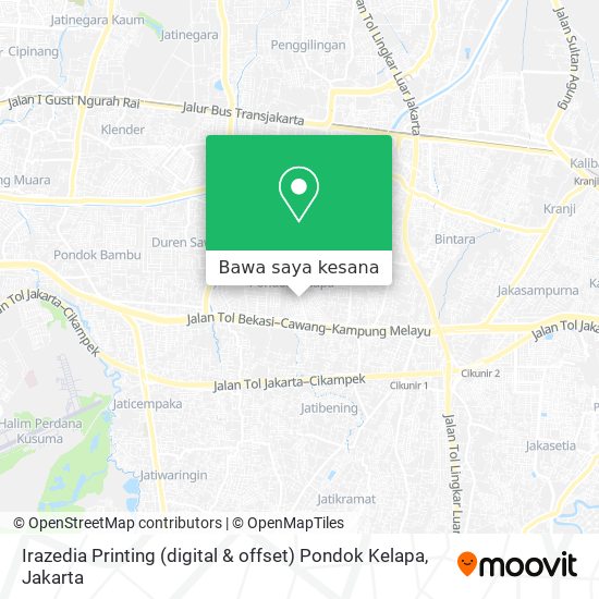 Peta Irazedia Printing (digital & offset) Pondok Kelapa