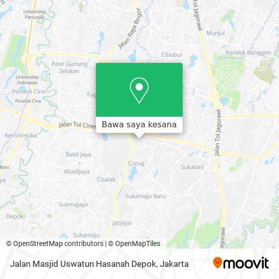 Peta Jalan Masjid Uswatun Hasanah Depok