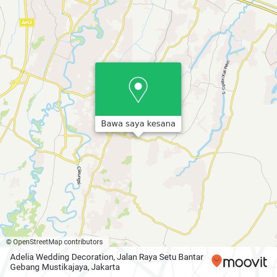 Peta Adelia Wedding Decoration, Jalan Raya Setu Bantar Gebang Mustikajaya