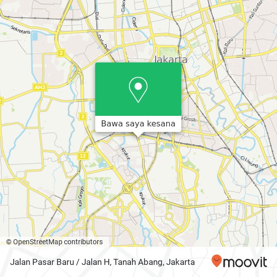 Peta Jalan Pasar Baru / Jalan H, Tanah Abang