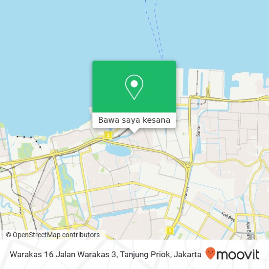 Peta Warakas 16 Jalan Warakas 3, Tanjung Priok