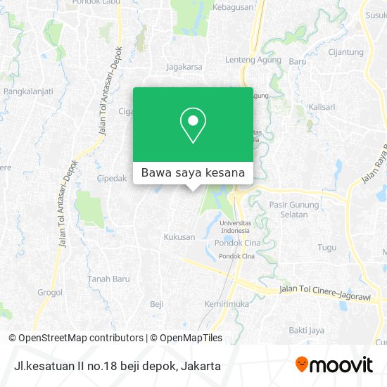 Peta Jl.kesatuan II no.18 beji depok