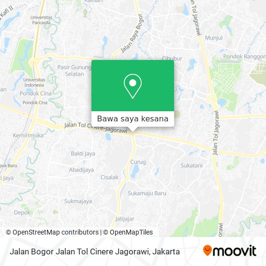Peta Jalan Bogor Jalan Tol Cinere Jagorawi