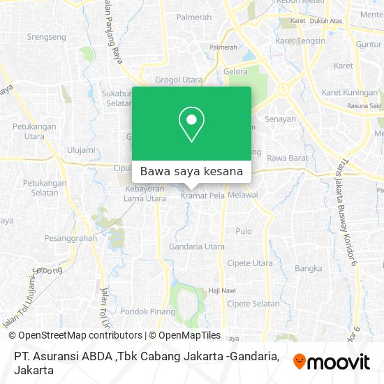 Peta PT. Asuransi ABDA ,Tbk Cabang Jakarta -Gandaria