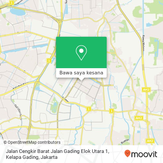 Peta Jalan Cengkir Barat Jalan Gading Elok Utara 1, Kelapa Gading