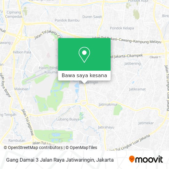 Peta Gang Damai 3 Jalan Raya Jatiwaringin