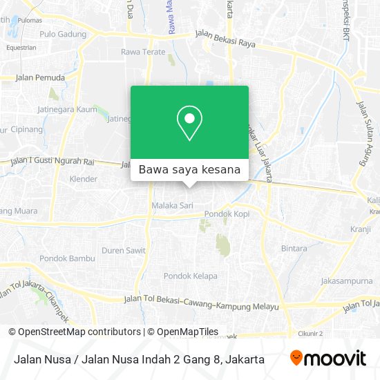 Peta Jalan Nusa / Jalan Nusa Indah 2 Gang 8