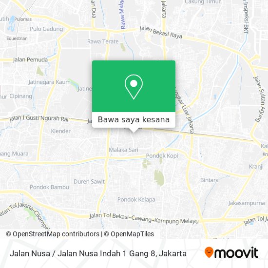 Peta Jalan Nusa / Jalan Nusa Indah 1 Gang 8