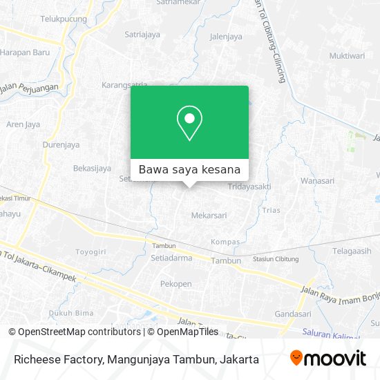 Peta Richeese Factory, Mangunjaya Tambun