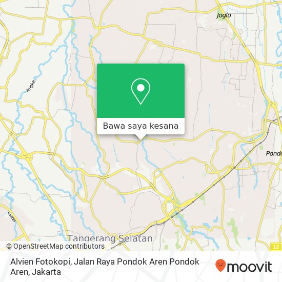 Peta Alvien Fotokopi, Jalan Raya Pondok Aren Pondok Aren