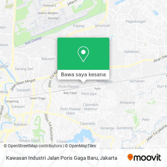 Peta Kawasan Industri Jalan Poris Gaga Baru