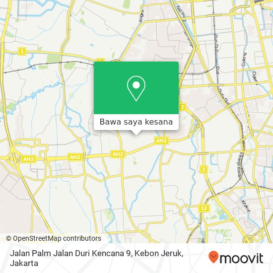 Peta Jalan Palm Jalan Duri Kencana 9, Kebon Jeruk