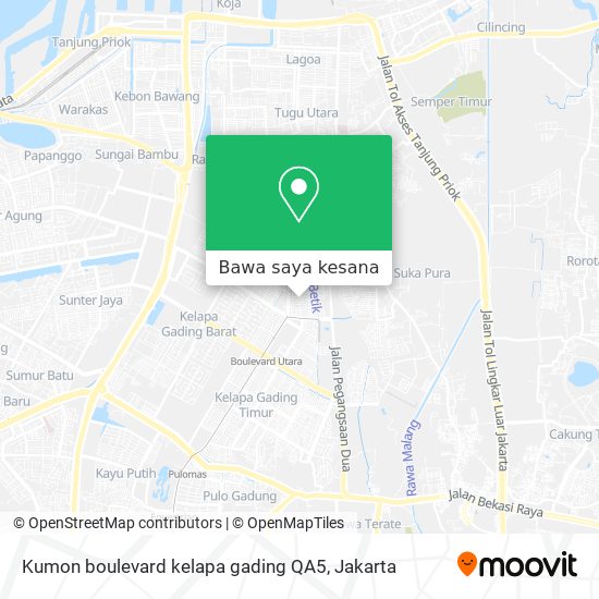 Peta Kumon boulevard kelapa gading QA5