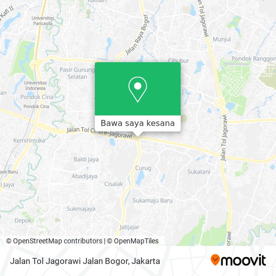 Peta Jalan Tol Jagorawi Jalan Bogor