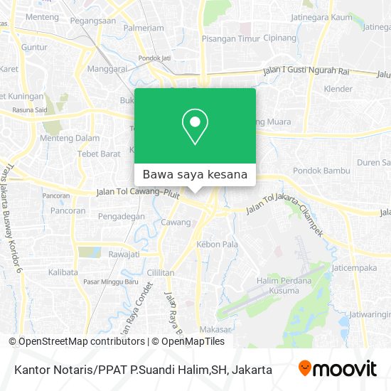 Peta Kantor Notaris / PPAT P.Suandi Halim,SH