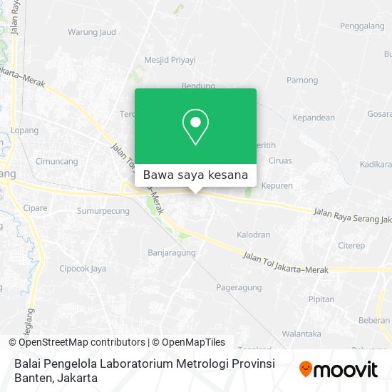 Peta Balai Pengelola Laboratorium Metrologi Provinsi Banten