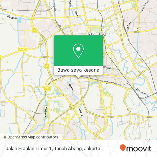 Peta Jalan H Jalan Timur 1, Tanah Abang