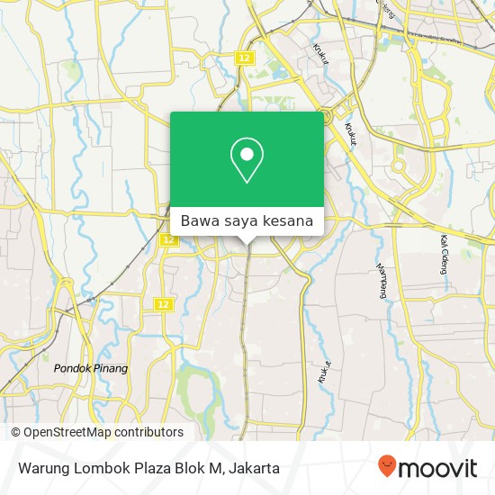 Peta Warung Lombok Plaza Blok M