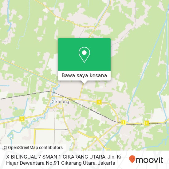 Peta X BILINGUAL 7 SMAN 1 CIKARANG UTARA, Jln. Ki Hajar Dewantara No.91 Cikarang Utara