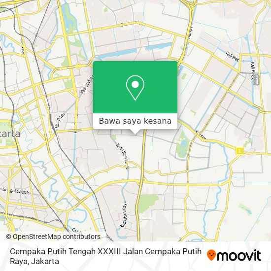 Peta Cempaka Putih Tengah XXXIII Jalan Cempaka Putih Raya