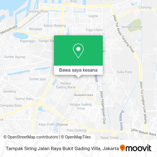 Peta Tampak Siring Jalan Raya Bukit Gading Villa