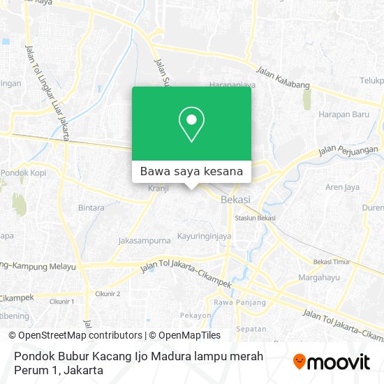 Peta Pondok Bubur Kacang Ijo Madura lampu merah Perum 1