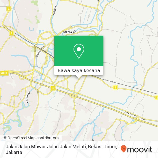 Peta Jalan Jalan Mawar Jalan Jalan Melati, Bekasi Timur