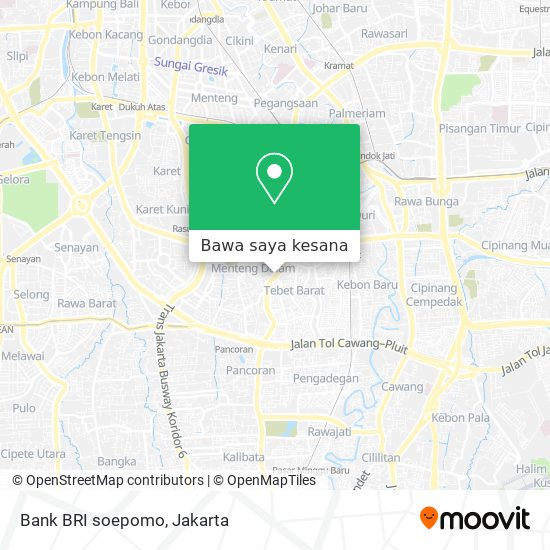 Cara ke Bank BRI soepomo di Jakarta Selatan menggunakan Bis atau Kereta?
