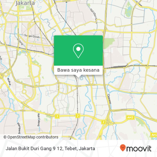 Peta Jalan Bukit Duri Gang 9 12, Tebet