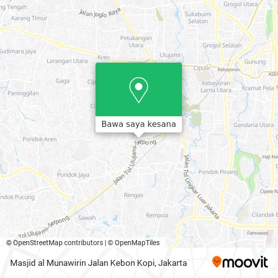 Peta Masjid al Munawirin Jalan Kebon Kopi