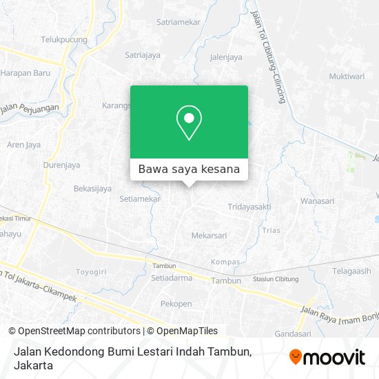 Peta Jalan Kedondong Bumi Lestari Indah Tambun