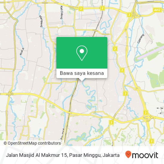 Peta Jalan Masjid Al Makmur 15, Pasar Minggu