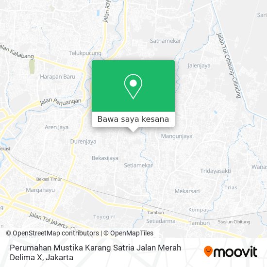 Peta Perumahan Mustika Karang Satria Jalan Merah Delima X